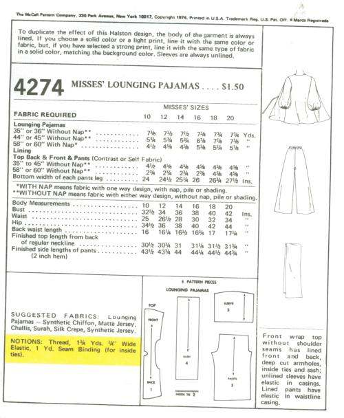 McCall's 4274 - Vintage Sewing Patterns