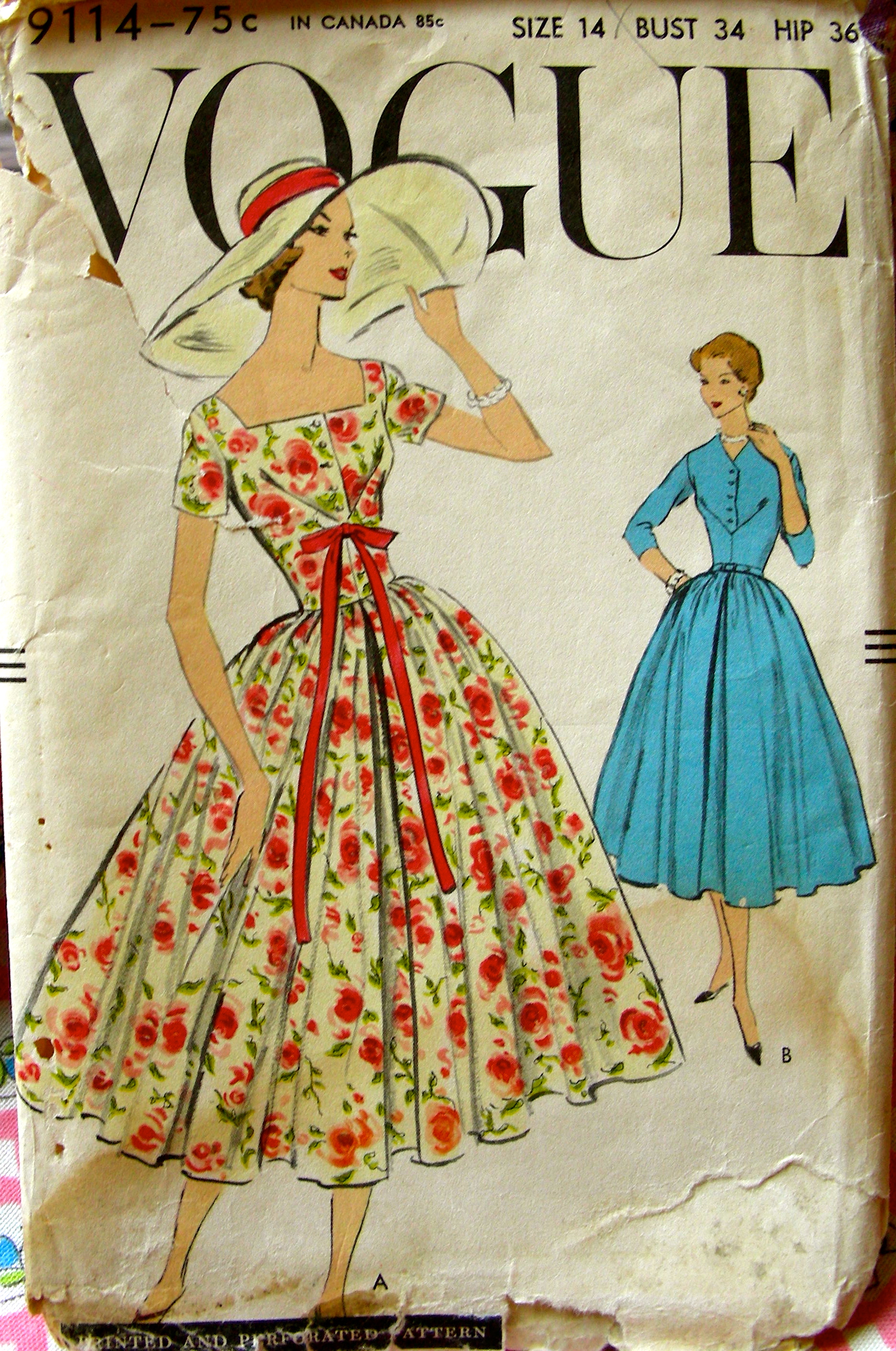 Vintage Sewing Patterns Vogue ~ Vogue Vintage Dress Sewing 1941 ...