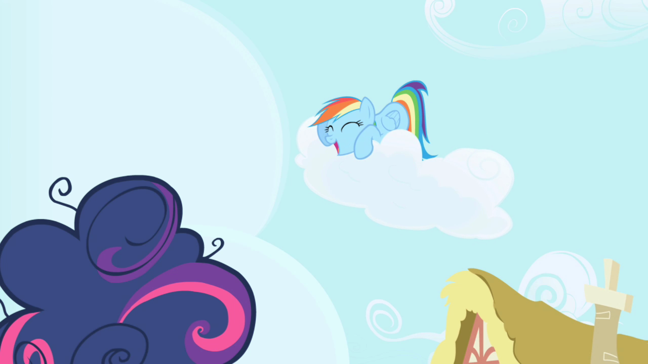 Image - Rainbow Dash laughing cloud above Twilight Sparkle S1E01.png ...