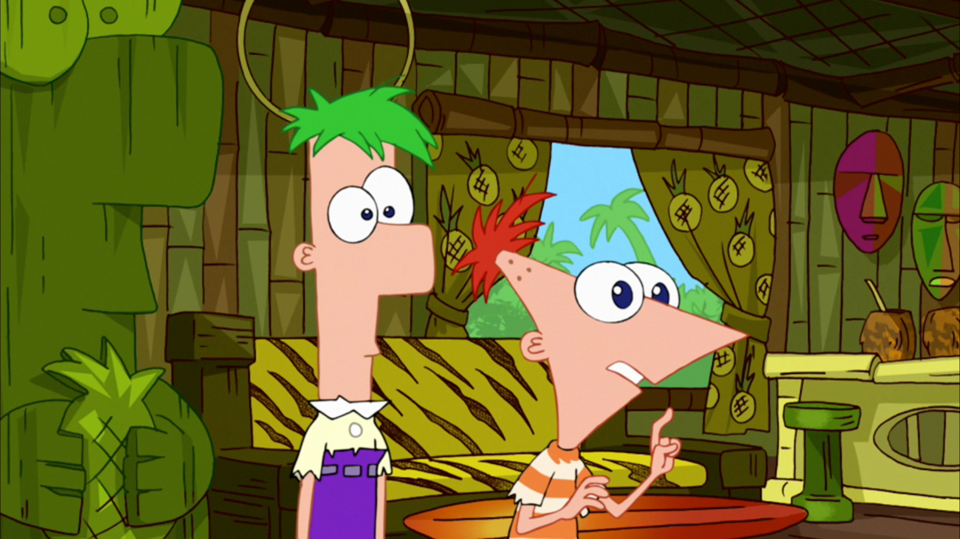 Image - Phineas and ferb in the shelter they made.jpg - Phineas and ...