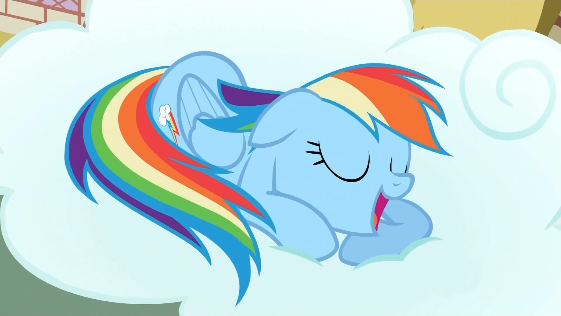 Image - Rainbow Dash sleeping on a cloud S2E6.png - My Little Pony ...