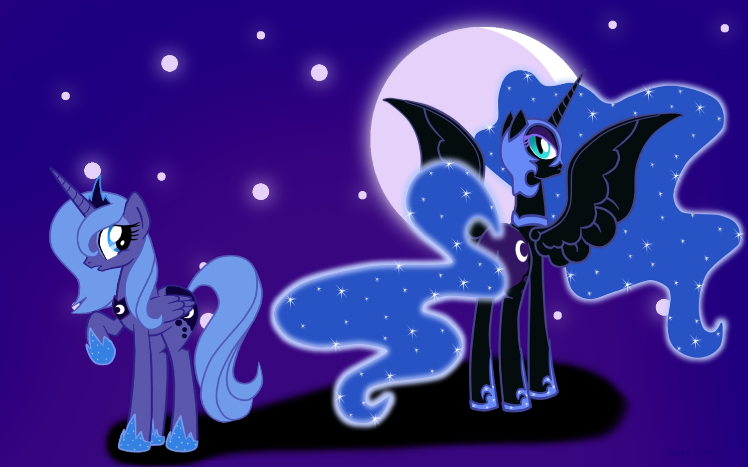 File:FANMADE Luna and Nightmare Moon by mlpazureglow.jpg