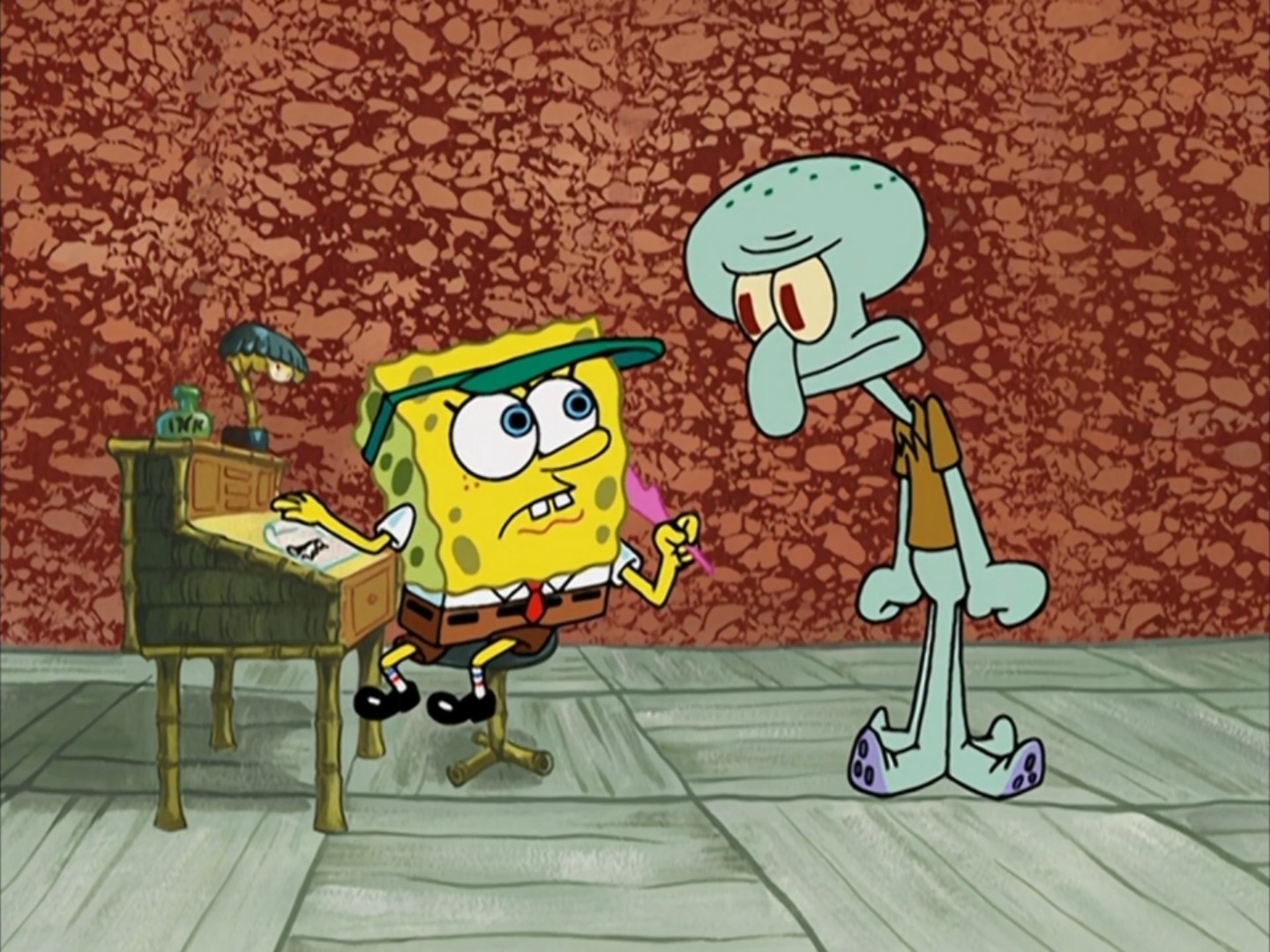 Image - SpongeBob writing Squidwards letter.jpg - Christmas Specials Wiki