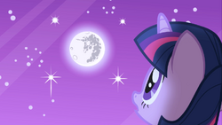 Twilight looks up at the moon S1E01