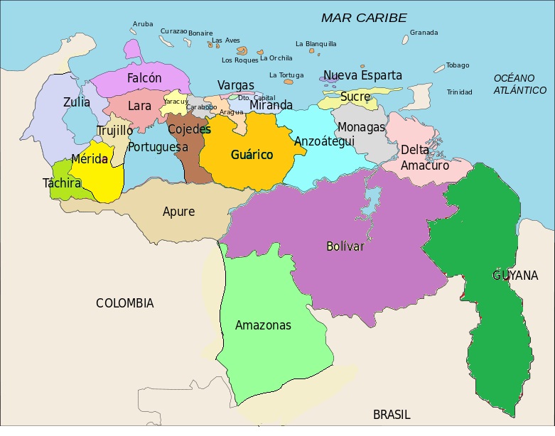 Venezuela Mapa Frontera