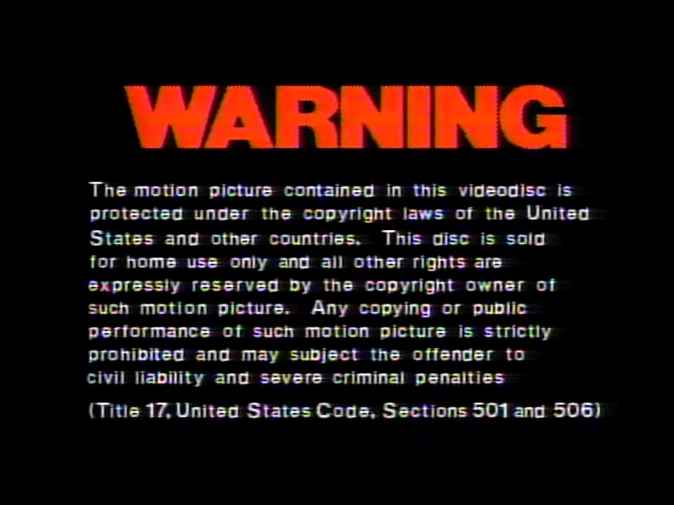 MCA/Universal Studios Home Entertainment Warning Screens - The FBI ...