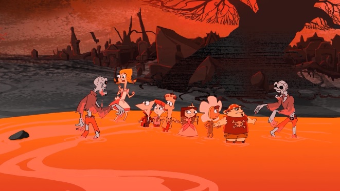 Image - Gang screaming at seeing the skeleton bodies.jpg - Phineas and ...