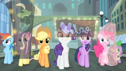Main cast looking around Manehattan S4E08
