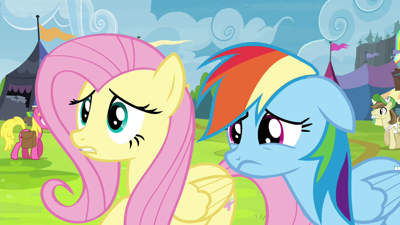 Image - Fluttershy and Rainbow Dash worried S4E22.png - My Little Pony ...