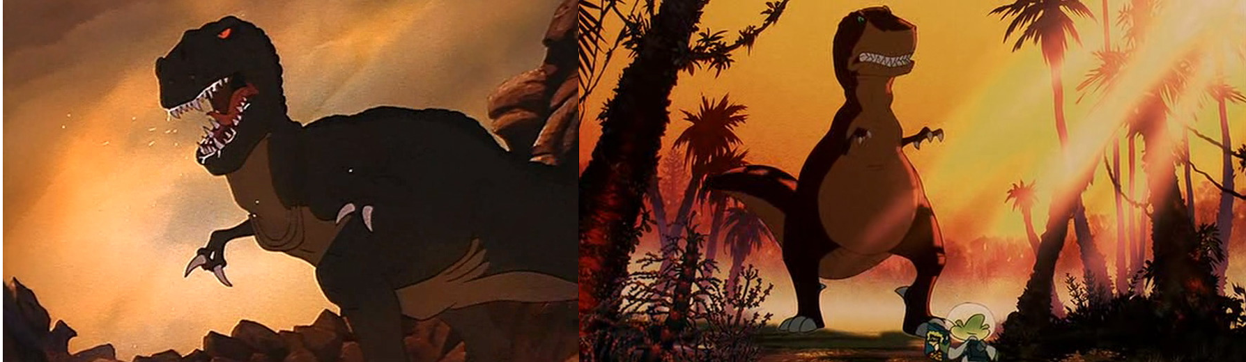 Image - Sharptooth VS Rex.png - Dinopedia - the free dinosaur encyclopedia