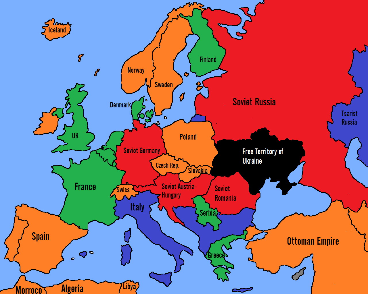 Map Of Europe In 1919 - Map Worksheets