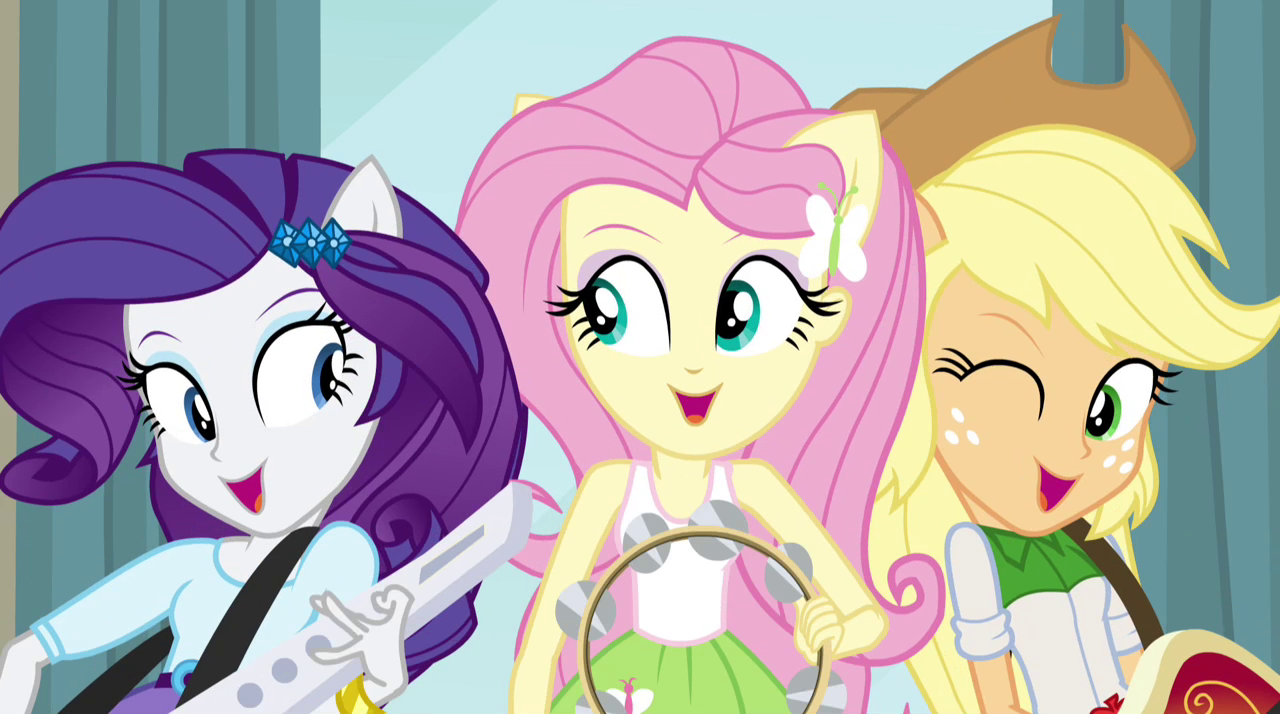 Image - Rarity, Fluttershy, and Applejack singing EG2.png - My Little ...